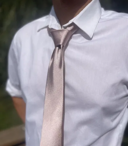 Vista 158 de tiemart Corbata de color sólido para hombre Longitud estándar