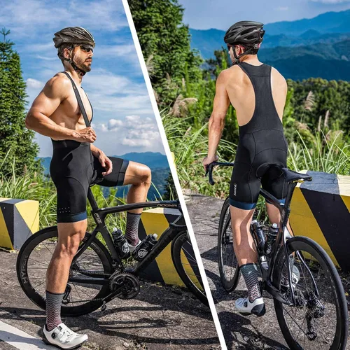 Vista 5 de Santic Pantalones cortos de ciclismo para hombre con relleno 4D para bicicleta de carretera