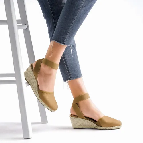 Vista 5 de DREAM PAIRS - Sandalias de cuña con correa elástica en el tobillo, para mujer