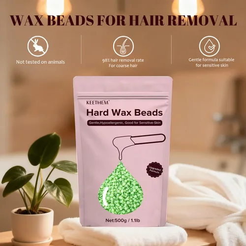 Vista 7 de Perlas de cera dura sin dolor y varillas para depilación de cuerpo completo para mujeres y hombres – 1.1 lb/17.6 oz granos de cera con 20 varillas