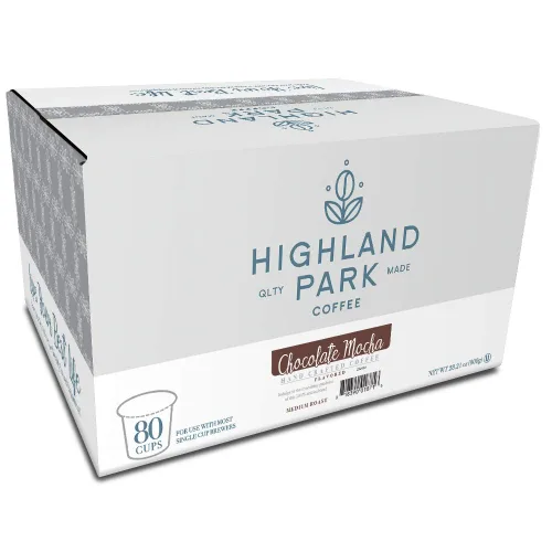 Vista 2 de Highland Park Coffee Cápsulas de café de una sola porción, moca de chocolate, 80.0 unidades 80 Count, Flavored Coffee, Vegan, Allergen Free