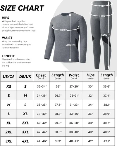 Vista 6 de Runhit Mens Thermal Underwear SetFleece Lined Long Johns for Men Thermal Shirts and Pants Base Layer Cold Weather Thermals