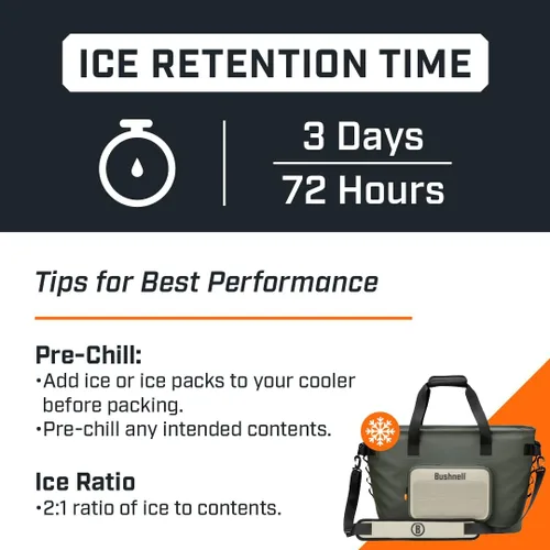 Vista 3 de Bushnell Soft Coolers Insulated Portable Ice Chest The Best Bag Cooler for Beach, Drinks, Beverages, Travel, Camping, Picnic, Leak-Proof with