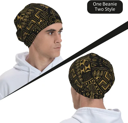 Vista 32 de Gorro africano holgado de invierno, gorro de punto casual para hombres y mujeres