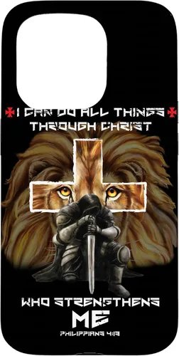 Vista 12 de Fundas para iPhone 11 Christian Phone Cases Men Bible Verse Philippians 4:13 Lion Case