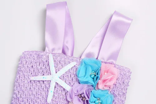 Vista 3 de SKCAIHT Vestido de sirena para niñas disfraz de princesa de sirena tutú para fiesta de cumpleaños