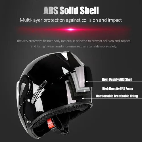 Vista 2 de Casco Integral Abatible con Bluetooth para Motocicleta - ABS Transpirable con Doble Visera HD/Anti-Sol, Certificado DOT, Forro 3D Extraíble - 2.6