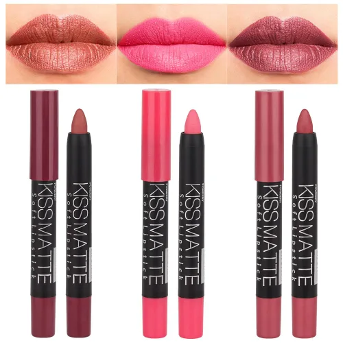 Vista 18 de BINGBRUSH Lápiz labial mate de larga duración, tinte de delineador de 01