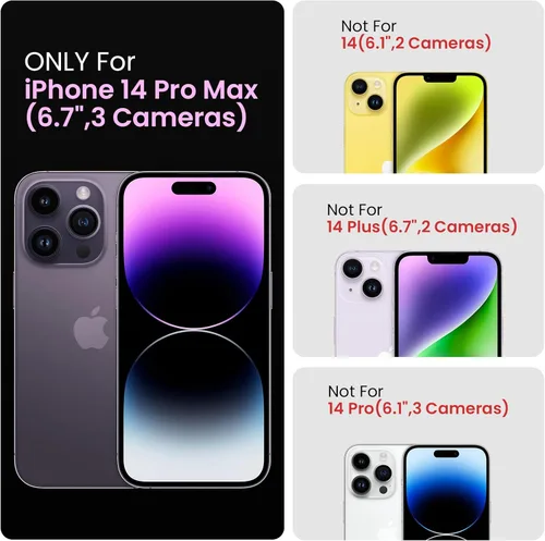 Vista 6 de FireNova Funda diseñada para iPhone 14 Pro Max, funda de silicona mejorada [protección de cámara] con [2 protectores de pantalla], forro