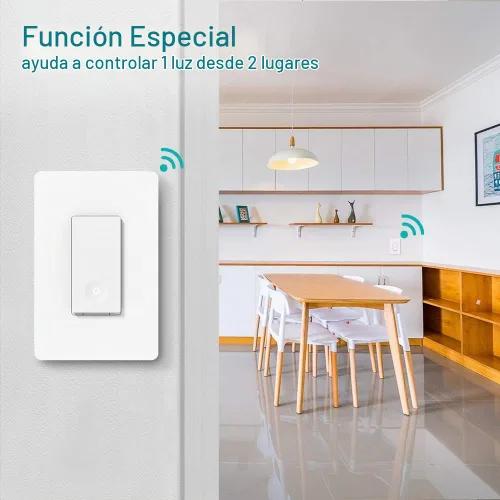 Vista 5 de TREATLIFE Interruptor inteligente de 3 vías, interruptor de luz WiFi de 2.4 GHz, funciona con Alexa y Google Home, requiere cable neutro, control