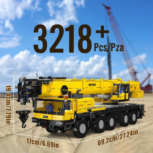 Vista 5 de Mould King 17073 Engineering LTM All Terrain Grúa de Construcción Control Remoto Modelo Modelo de Construcción Conjunto de Construcción
