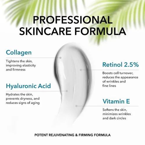 Vista 3 de Crema de colágeno para rostro con retinol – Hidratante facial antienvejecimiento y arrugas – Hidratante facial diurno nocturno para reafirmar