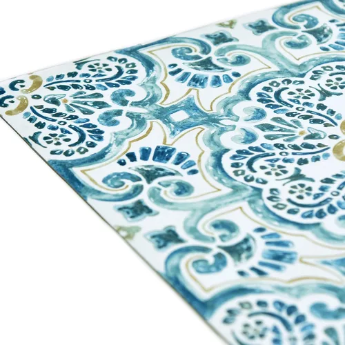 Vista 8 de FloorPops FP2477 Fontaine - Azulejos de suelo Peel & Stick, color azul