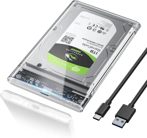 Vista 8 de POSUGEAR Carcasa para disco duro externo de 2.5 pulgadas, 6Gbps USB C 3.1 Gen 2 a SATA III carcasa para disco duro externo sin herramientas