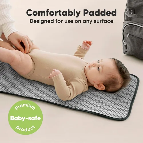 Vista 5 de KeaBabies Cambiador de pañales portátil y organizador de pañales para bebé, tapete cambiador plegable impermeable para bebé, tapete de cambio