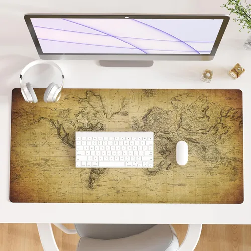 Vista 42 de Qiyi Alfombrilla de escritorio, grande, de mouse, vía láctea, decoración, piel sintética impermeable, protector para oficina, hogar, trabajo