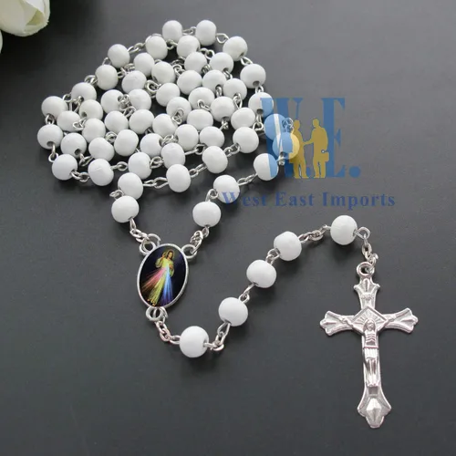 Vista 4 de 12 piezas de Rosario perfumado de Divine Misericordia, recuerdos de fiesta para bautismo, primera comunión, regalo conmemorativo, evento religioso
