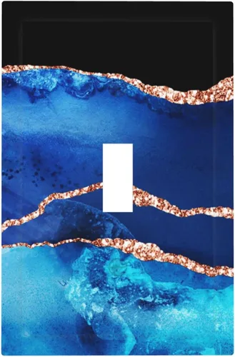 Vista 192 de Cubierta de interruptor de luz de una pandilla de hojas de palma tropicales de estilo bohemio abstracto, árbol de coco, verano, sin dispositivo