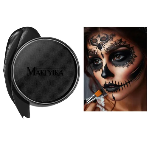 Vista 9 de Pintura facial blanca para maquillaje de Halloween, base blanca y negra 01 Blanco