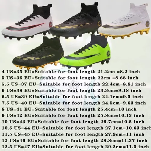 Vista 2 de Tacos de fútbol para hombre y mujer, TFFGAG, botas de fútbol de alta calidad, tenis deportivos para entrenamiento