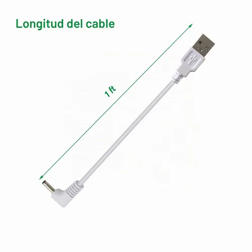 Vista 2 de Cable de alimentación corto de 1 pie para cámara de seguridad Ring Stick up Cam, cable de carga, enchufe de barril de CC (paquete de 2)