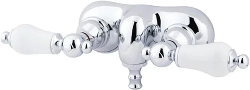Vista 4 de Kingston Brass CC45T8 - Grifo vintage de 3-3/8 pulgadas para bañera de pared, níquel cepillado