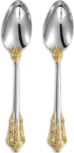 Vista 9 de KEAWELL Cuchara grande de servicio de 2 piezas, acero inoxidable 18/10, cuchara de servir fina y grande, cucharada resistente, apta para Dorado