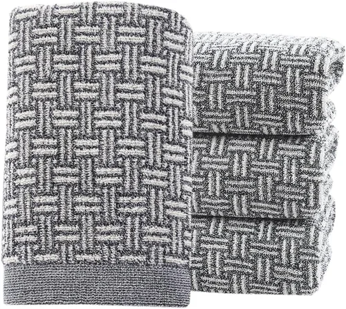 Vista 8 de Pidada Juego de 2 toallas de mano 100% algodón con patrón a cuadros, absorbentes, suaves, toallas decorativas para baño (azul)