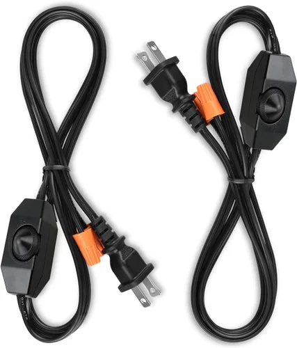 Vista 9 de Gladfresit - Cable de lámpara con interruptor de botón, enchufe de cable negro, extremos pelados listos para cableado Gladfresit, 6 pies