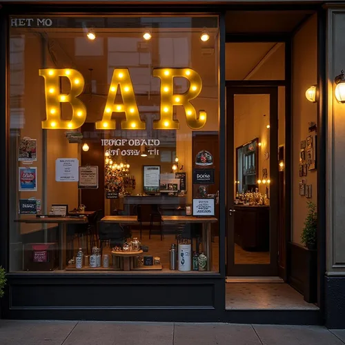Vista 4 de Letrero de BAR, luces de letras de marquesina iluminadas colgables, luces LED de letras alimentadas por batería para pub丨bar casero丨cafeterías