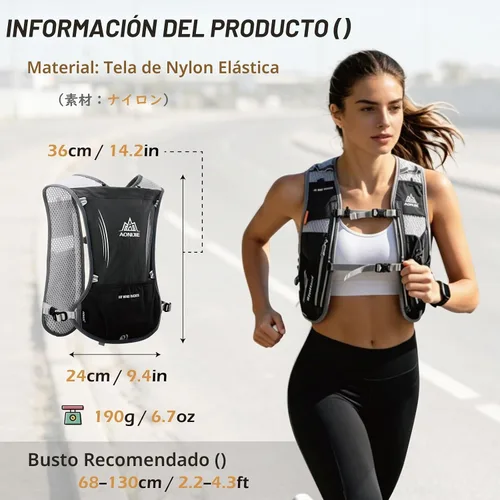 Vista 2 de TRIWONDER Running Vest Hydration Pack Backpack for Men & Women, Lightweight Trail Marathon Run Race Vest for Cycling Jogging