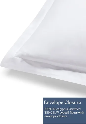 Vista 6 de Juego de 2 fundas europeas 100 % de eucalipto lyocell Tencel (26 x 26), enfriamiento natural, fibra Tencel Lyocell certificada, súper suave, sedosa