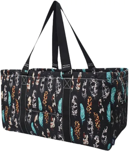 Vista 11 de NGIL Bolsa de comestibles reutilizable extra grande plegable de gran tamaño para comestibles, almacenamiento, picnic, playa, Estampado de vaca
