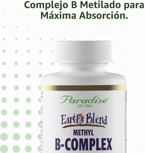 Vista 7 de Paradise Herbs & Essentials Earth's Blend Complejo B metilado 60 cápsulas