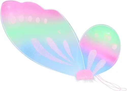 Vista 5 de dPois Disfraces y disfraces de alas de hada de mariposa para niñas