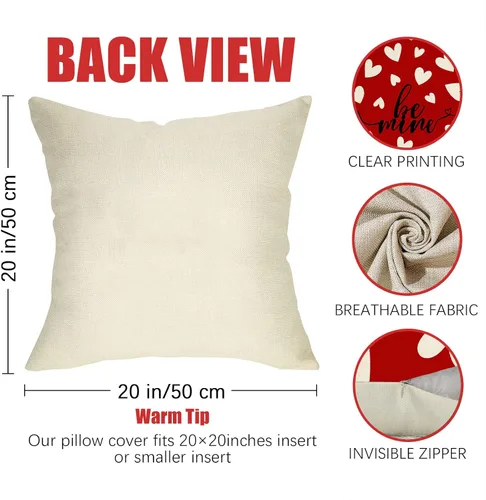 Vista 2 de Fahrendom Juego de 4 fundas de almohada decorativas con diseño de corazones de amor para el día de San Valentín, 20 x 20 pulgadas, diseño de flechas