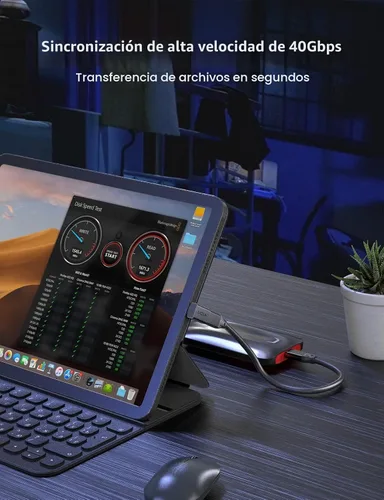 Vista 3 de XAOSUN Adaptador USB C de 90 grados, ángulo recto, 240 W, 40 Gbps, conector USB tipo C Thunderbolt 4 para MacBook, teléfono, Rog Ally, Steam Deck