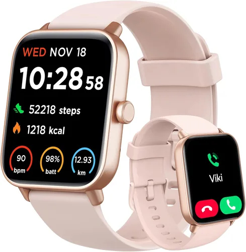 Vista 10 de Reloj inteligente para mujer, Android iPhone, Alexa integrado, reloj inteligente de 1.8 pulgadas con monitor de frecuencia cardíaca, SpO2/sueño