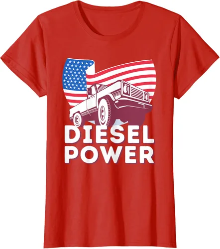 Vista 43 de Diesel Power American Flag - Camiseta de camioneta de mecánico diésel, Negro, S