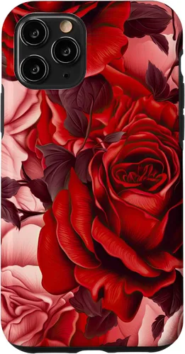 Vista 29 de Acuarela Rosa Rojo Rosas Patrón Caso para iPhone 17