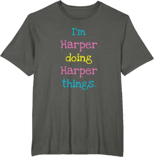Vista 7 de Harper - Camiseta de regalo para niños con texto personalizado