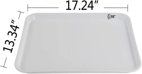 Vista 2 de Kekow Paquete de 4 bandejas de plástico blanco para servir comida rápida