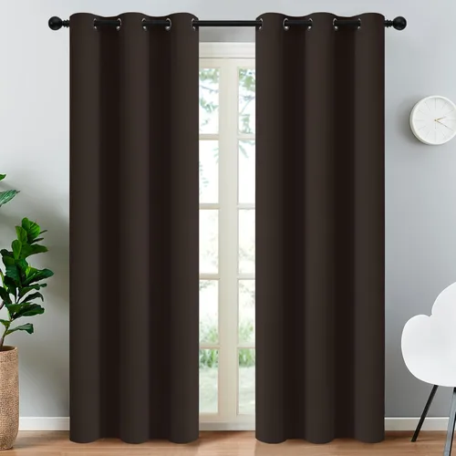 Vista 14 de Yakamok Cortinas opacas para dormitorio, aislamiento térmico, cortinas de oscurecimiento de habitación para sala de estar, juego de 2 paneles