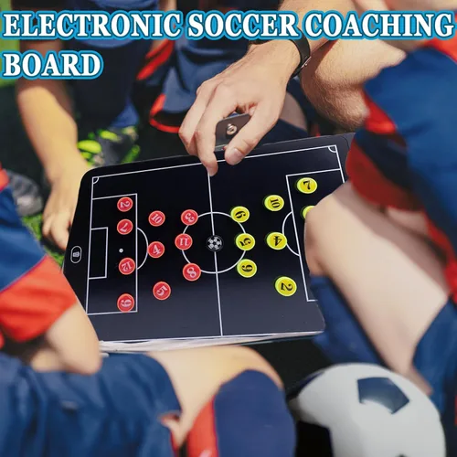 Vista 6 de Pizarra magnética electrónica para entrenamiento de fútbol, pizarra de entrenamiento de fútbol LCD de 16 pulgadas, pizarra de estrategia de fútbol