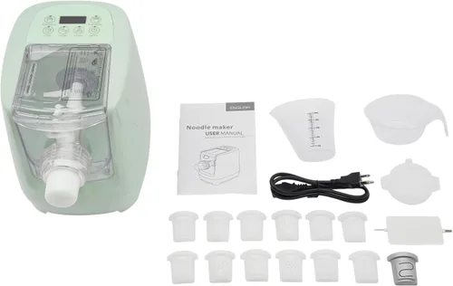 Vista 9 de Máquina automática de pasta de 260 W, máquina eléctrica de fideos para pasta, máquina de pasta con 12 formas de fideos con taza medidora, capacidad
