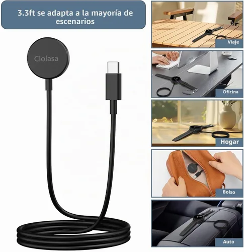 Vista 6 de Clolasa Cargador de reloj compatible con Samsung Galaxy Watch 8/8 Classic/7/Ultra/6/6 Classic/5/5 Pro/4/4 Classic/3/Active2/Active 1, cable de carga