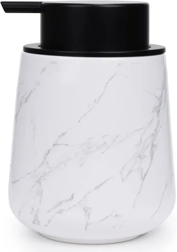 Vista 13 de Bosilunlife Dispensador de jabón de manos, dispensador de jabón de cerámica de 12 onzas, dispensador de jabón líquido recargable para baño