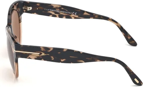 Vista 2 de Tom Ford Lou TF 741 55E Havana Gafas de sol de plástico ojo de gato lente roja