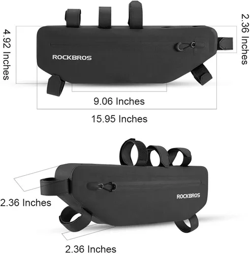 Vista 6 de ROCKBROS Bolsa de Marco de Bicicleta Impermeable Bolsa Triangular de Bicicleta Bolsa Bajo el Tubo Superior Bolsa de Esquina Bolsa de Almacenamiento