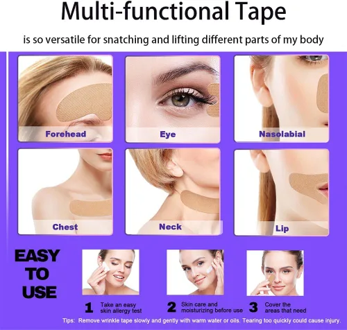 Vista 7 de Cinta de elevación BoobTape, con 36 cintas de doble cara, cinta multifuncional, cinta de levantamiento facial, cinta de elevación de cuello.